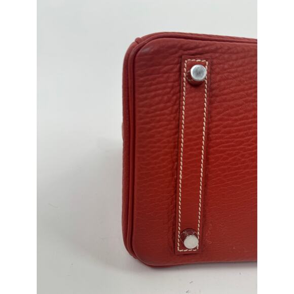 Hermes Birkin 30 Red Leather Palladium Hardware Top Handle Bag - Picture 14 of 16